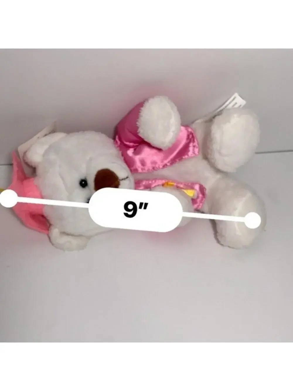 Hugfun White Graduation Teddy Bear Plush Pink Cap & Gown 9